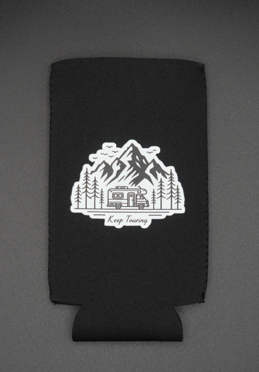 "Keep Touring" Van Life Neoprene Cooler for Bottles and Slim Cans – Mountain Traveler