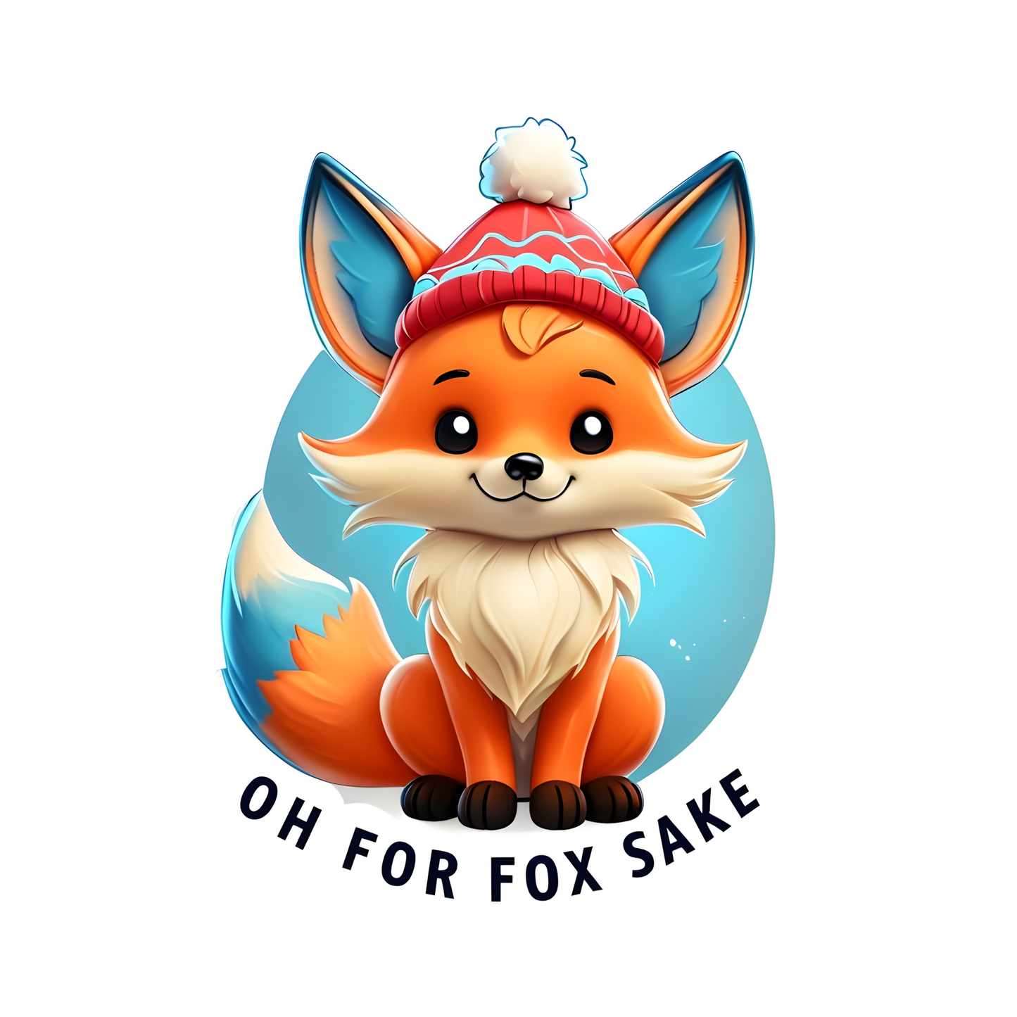 Grappige schattige vossticker "oh, omwille van de vos"