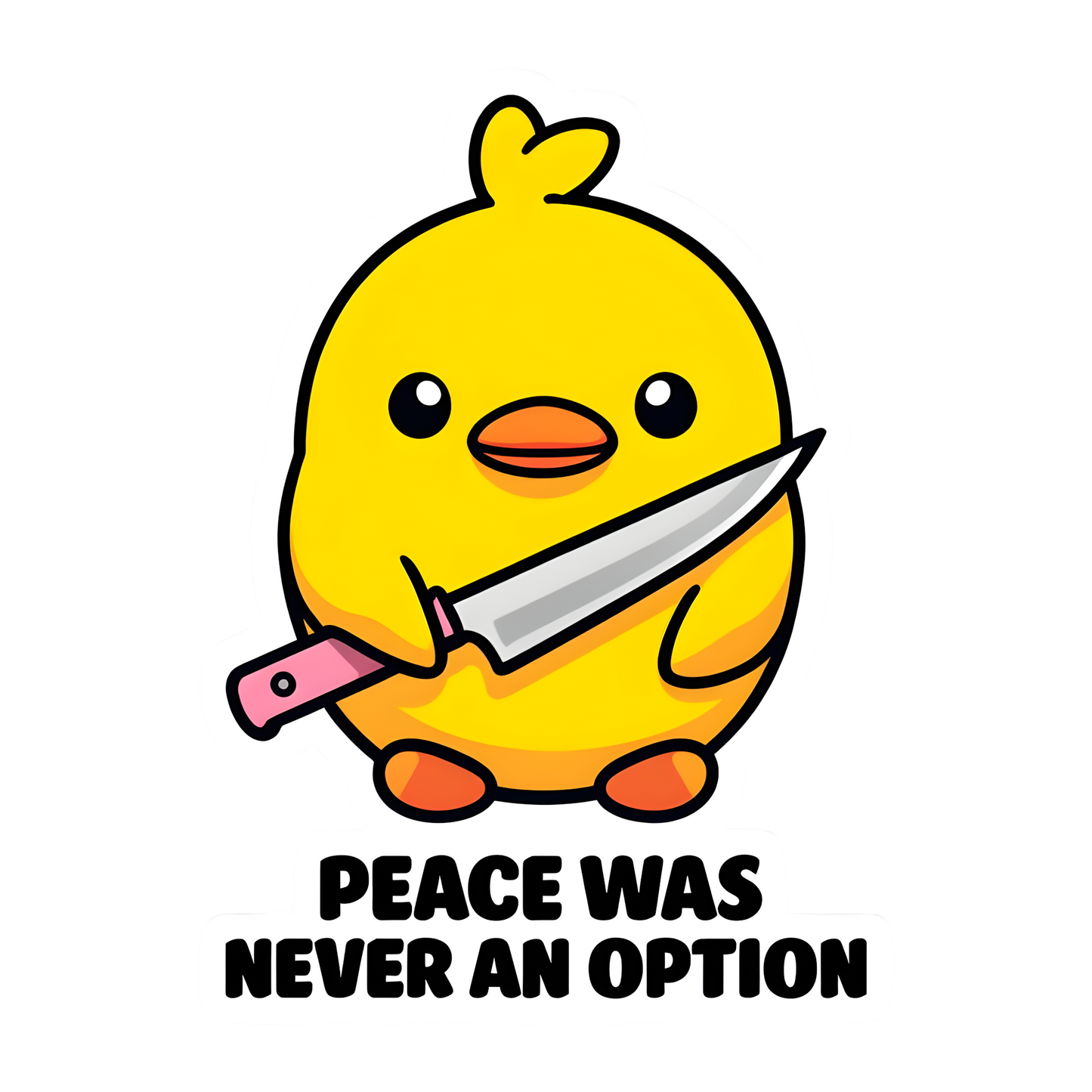 Vrede was nooit een optie – schattige eendsticker