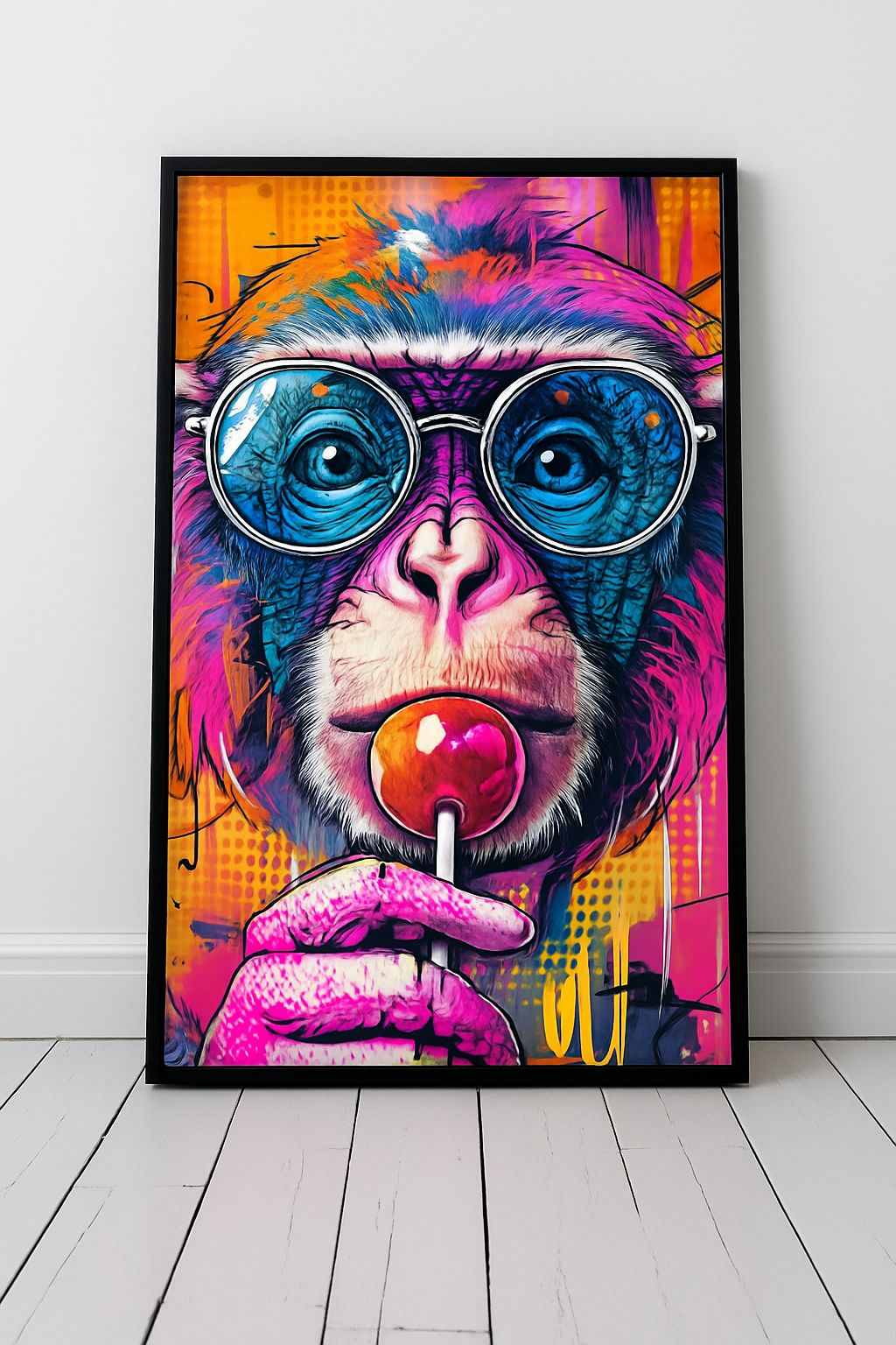 Lickin' Legend – Neon Pop Art Monkey Poster (A4, glanzend fotopapier)