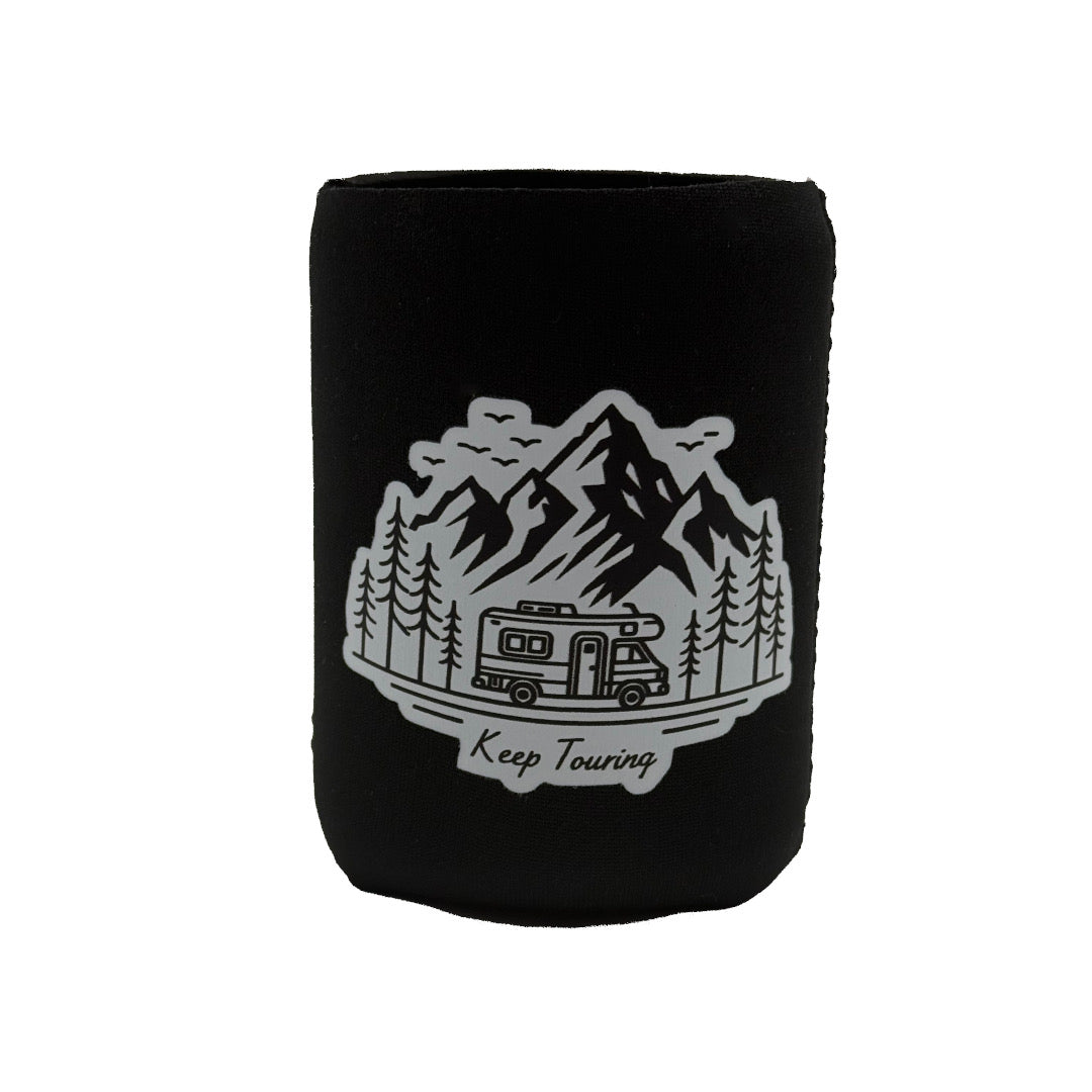 "Keep Touring" Van Life Neoprene Cooler for Standard 330ml Cans – Mountain Traveler