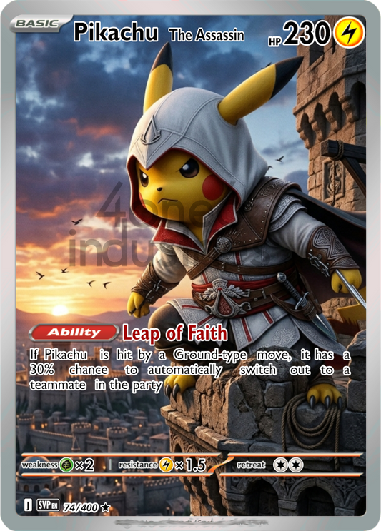 Assassin Pikachu "Hidden Spark" –  Custom Art Card