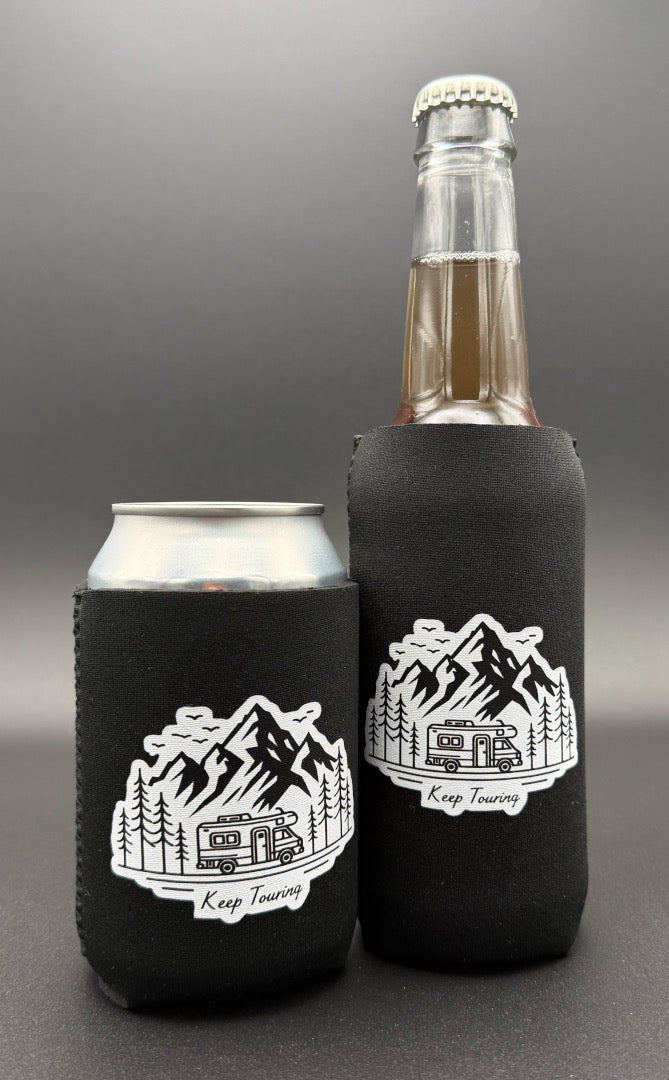 "Keep Touring" RV & Mountain Neoprene Can Cooler Bundle – 2-Pack (Standard & Slim)