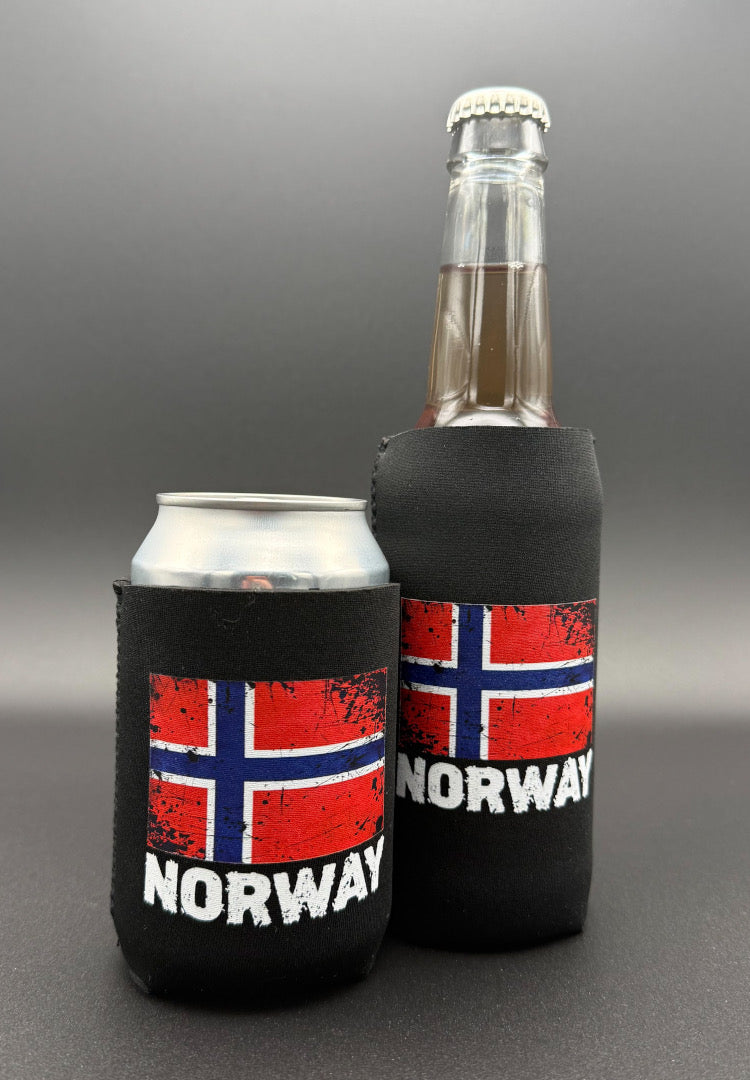 Norway Flag Neoprene Can Cooler Bundle – 2-Pack (Standard & Slim)
