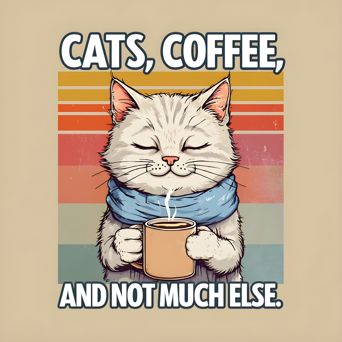 Gezellige kattenkoffiesticker ☕🐱