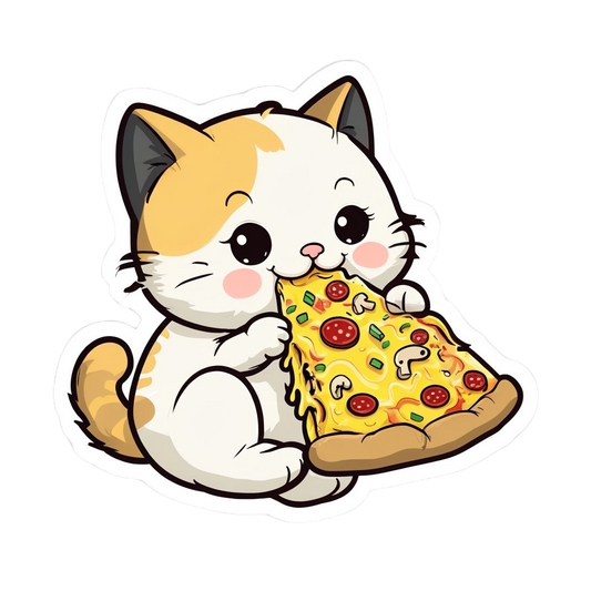 Pizza Cat – Cute Foodie Vinyl Sticker