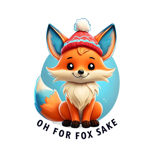 Funny Cute Fox sticker "oh for fox sake"