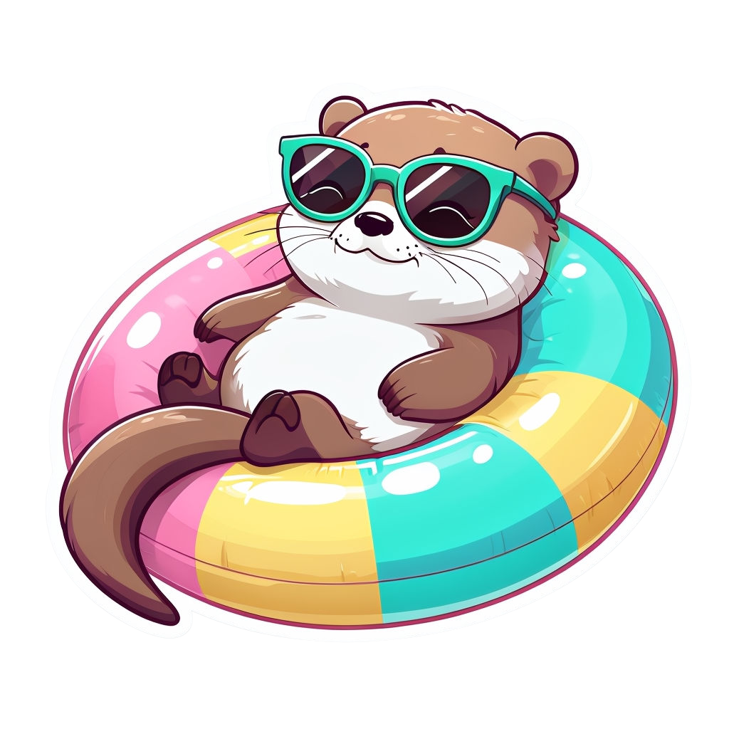 Chill Otter – Pool Vibes Vinyl Sticker