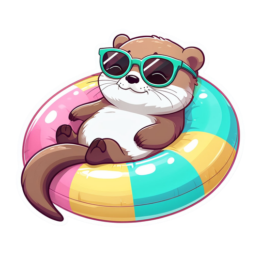 Chill Otter – Pool Vibes Vinyl Sticker