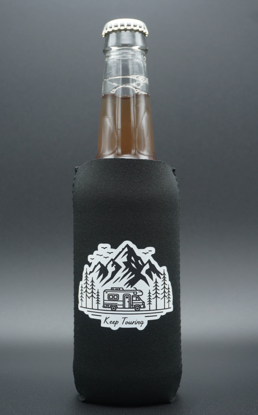 "Keep Touring" Van Life Neoprene Cooler for Bottles and Slim Cans – Mountain Traveler