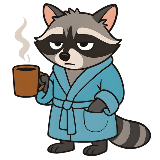 Grumpy Raccoon Morning Mood Sticker