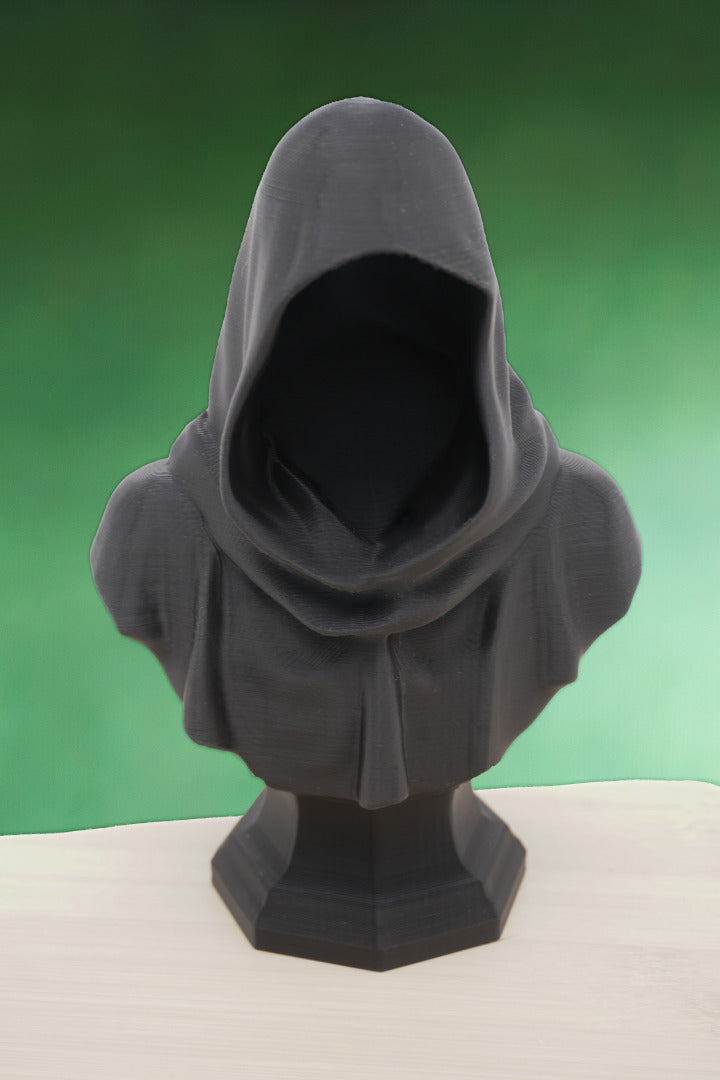 Silent Sentinel: Hooded Bust Sculpture