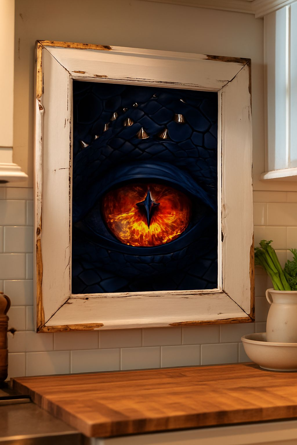 “Inferno Gaze” – Dragon Eye Fantasy Poster (A4, glanzende afwerking)