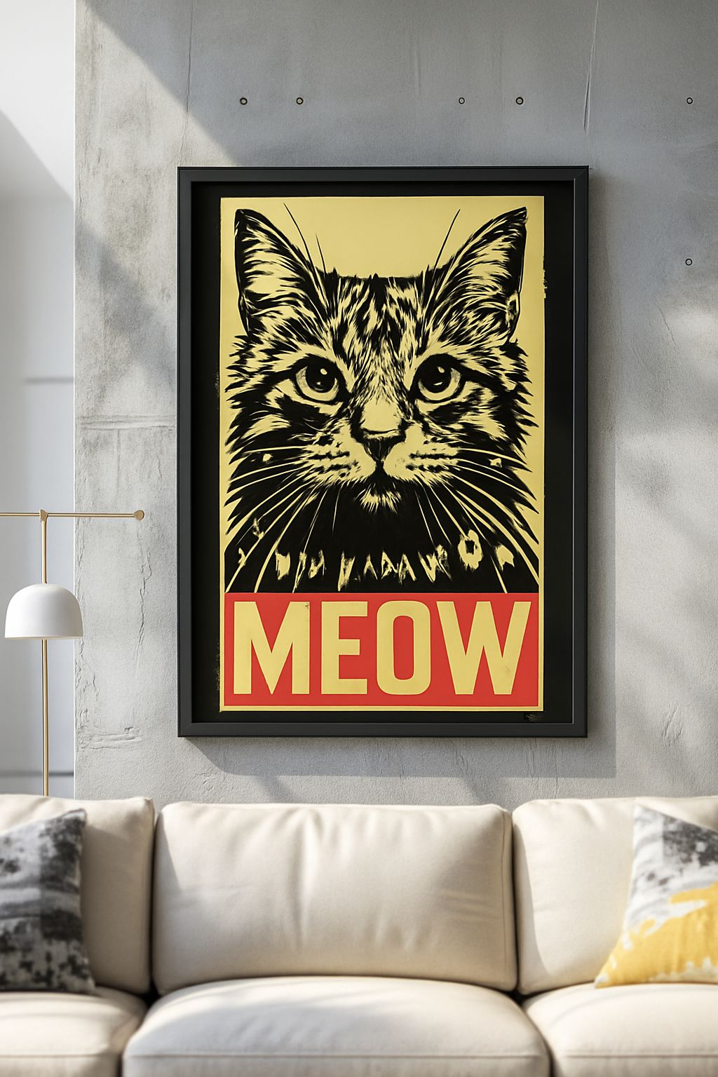 MEOW – Bold Graphic Cat Poster (A4, Glossy Photo Paper)