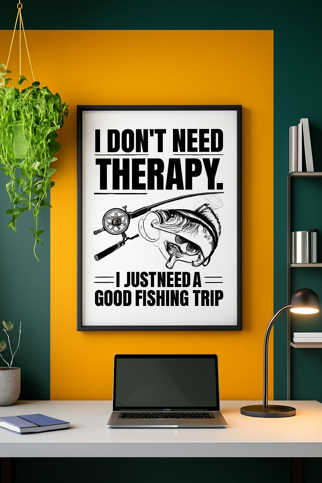 "Ik heb geen therapie nodig" - Grappige visposter (A4, glanzende afwerking)