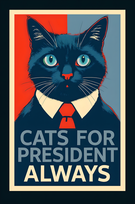 Cats for President – Funny Political Cat Poster (A4, Glossy Photo Paper)