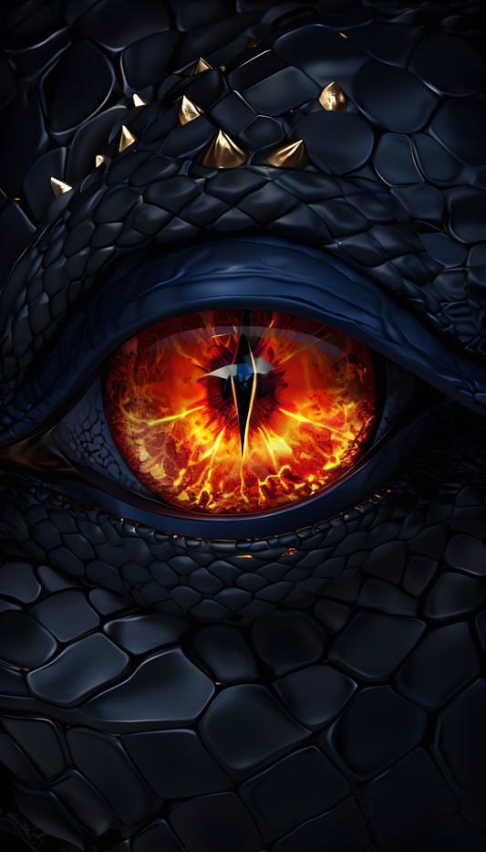 “Inferno Gaze” – Dragon Eye Fantasy Poster (A4, Glossy Finish)