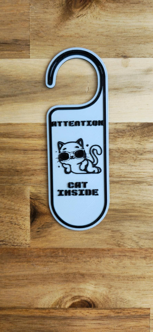 Door Hanger - Attention Cat inside