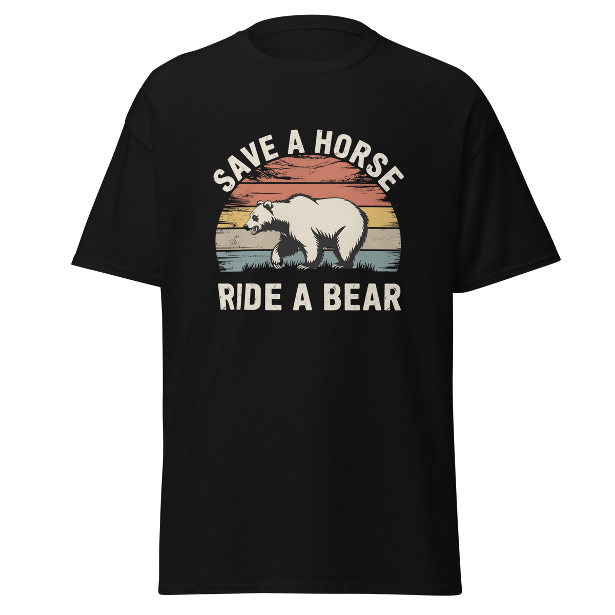 T-Shirt „Save a Horse Ride a Bear“ – Hochwertiges Stanley/Stella Vintage-T-Shirt mit Gay-Bear-Kultur-Motiv
